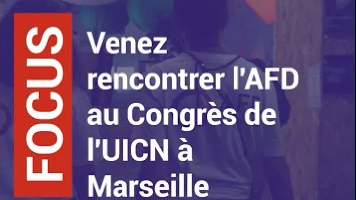 Le stand de l'AFD au Congrès mondial de la nature de l'UICN à Marseille