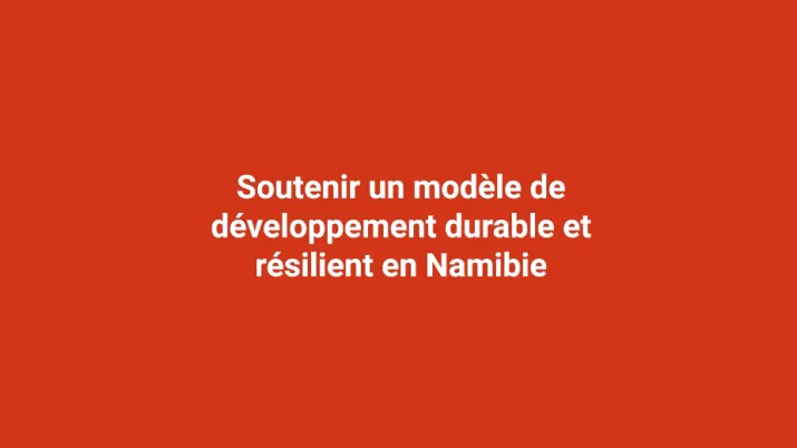 Soutenir un modèle de développement durable et résilient en Namibie