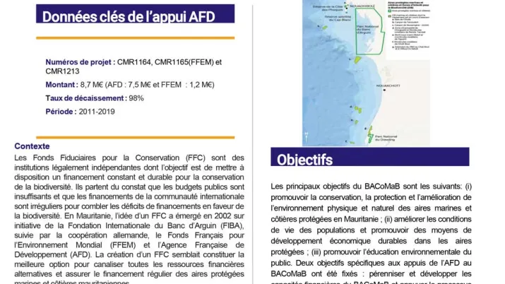 Résumé d'évaluation - Fonds fiduciaire du banc d'Arquin et biodiversité côtière et marine (BACoMaB) CMR1164/CMR1213
