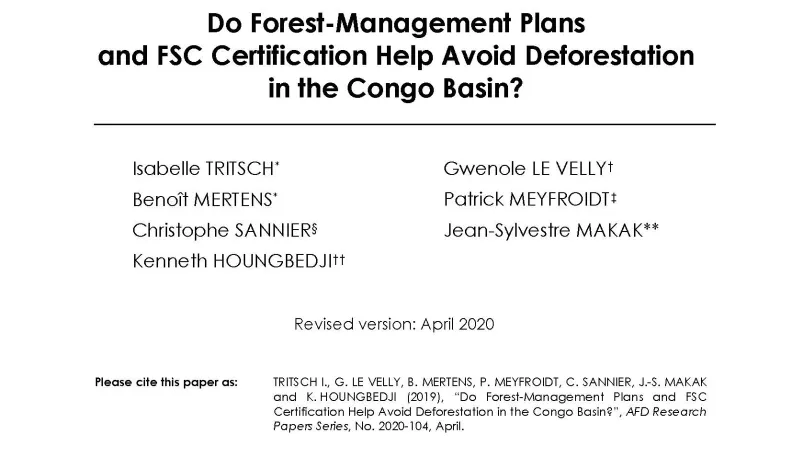PR 104_Deforestation in the Congo Basin_couv