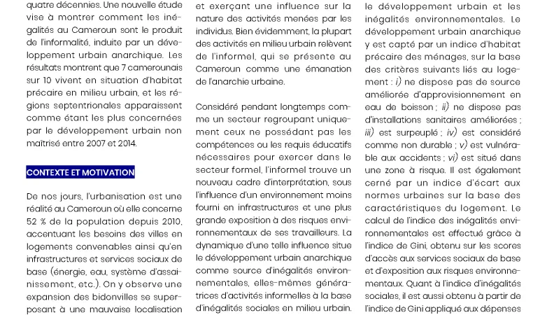 Dialogues de politiques publiques de l'AFD - Facilité de recherche sur les inégalités