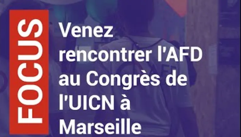 Le stand de l'AFD au Congrès mondial de la nature de l'UICN à Marseille