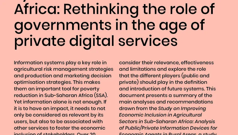 QDD 52 Agricultural information systems in Sub-Saharan Africa