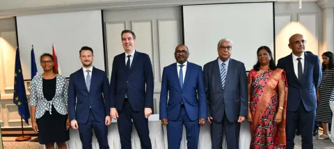 Les signataires de la convention, pour une politique durable de l’eau et le renforcement d’une économie circulaire à Maurice.